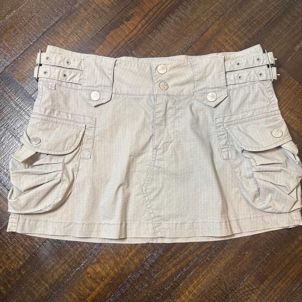 Younique Y2K Cargo Micro Mini Skirt Size 7 Utility Buckle